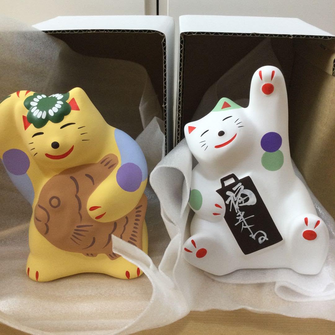 輪葉葉 招き猫 2体セット 工房輪葉葉招き猫